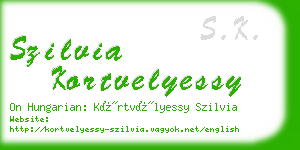 szilvia kortvelyessy business card